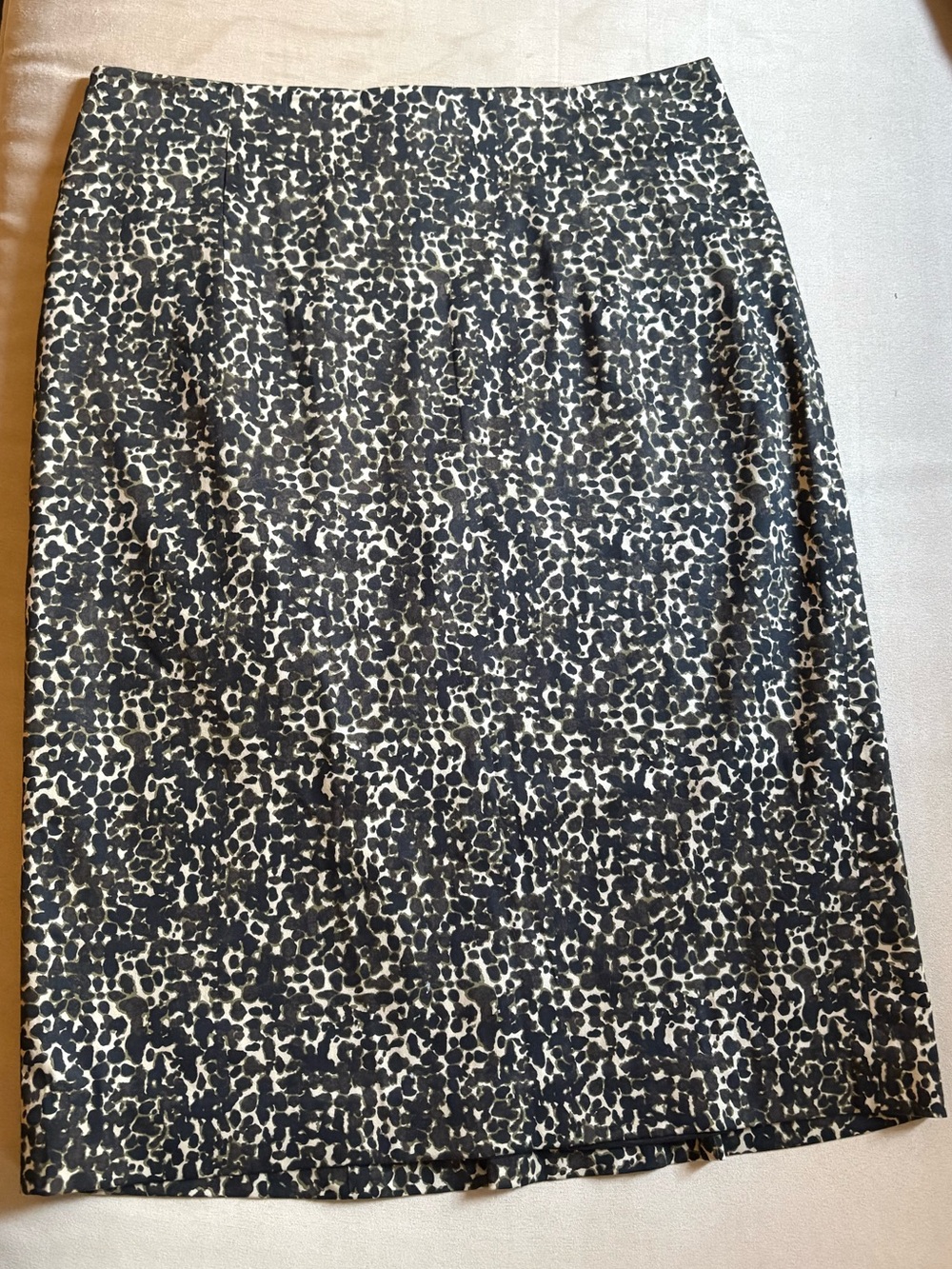 Ann Taylor Black, Brown and Cream Printed Pencil Skirt